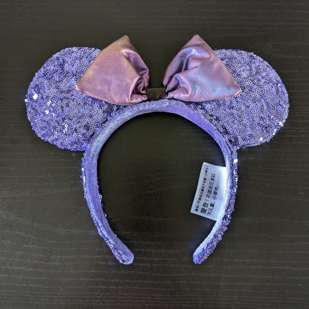 Disney Parks Mickey Minnie Mouse Ears Potion Purple Sequins Headband